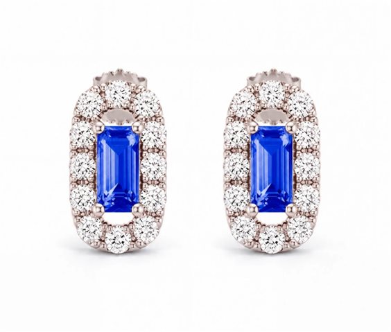 Pendientes Zanette Gioielli Mujer in Oro blanco Zaffiri+Diamanti OR-3001-72 - OR-3001-72